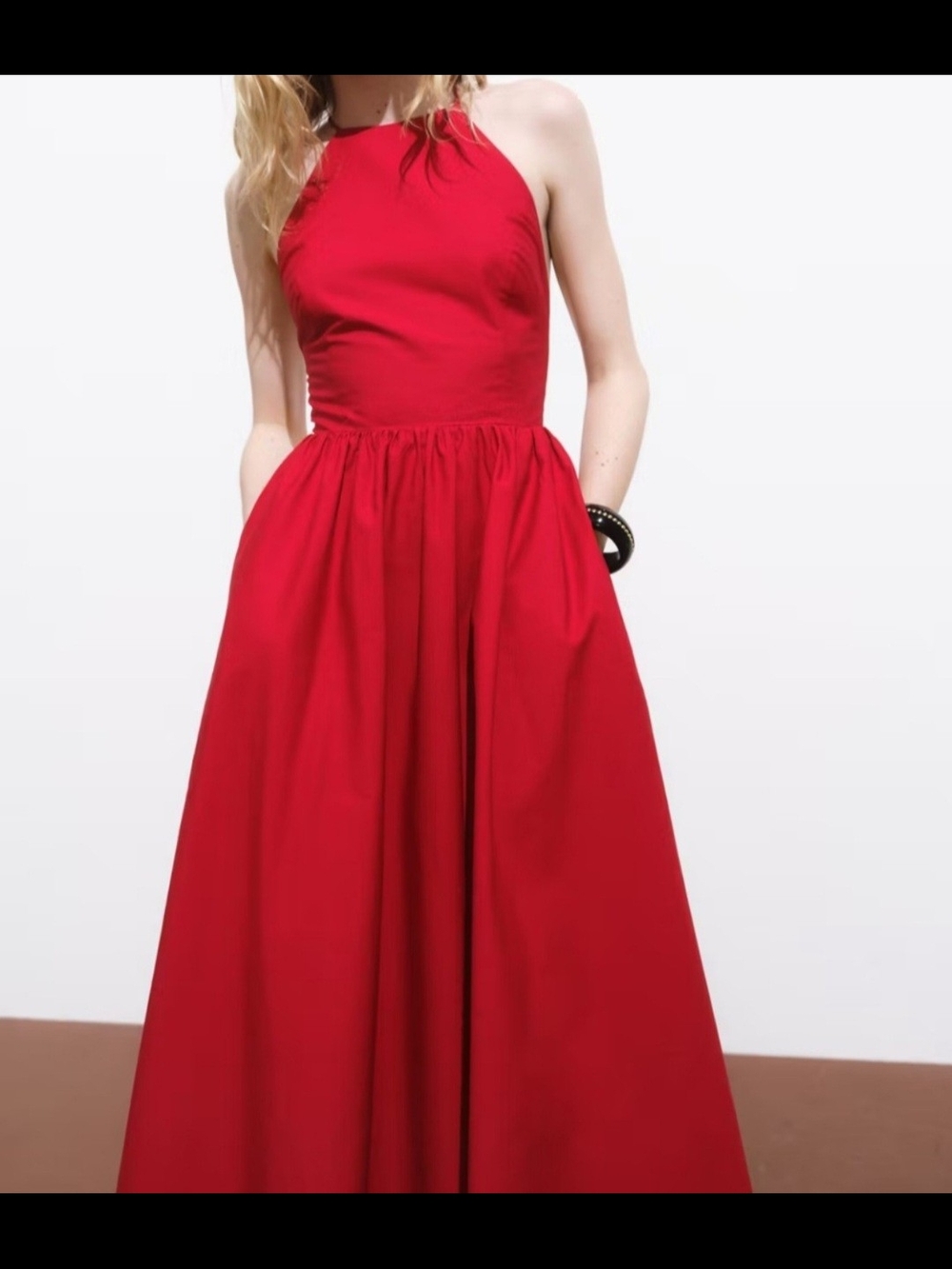 Mango Red Halter Maxi Dress